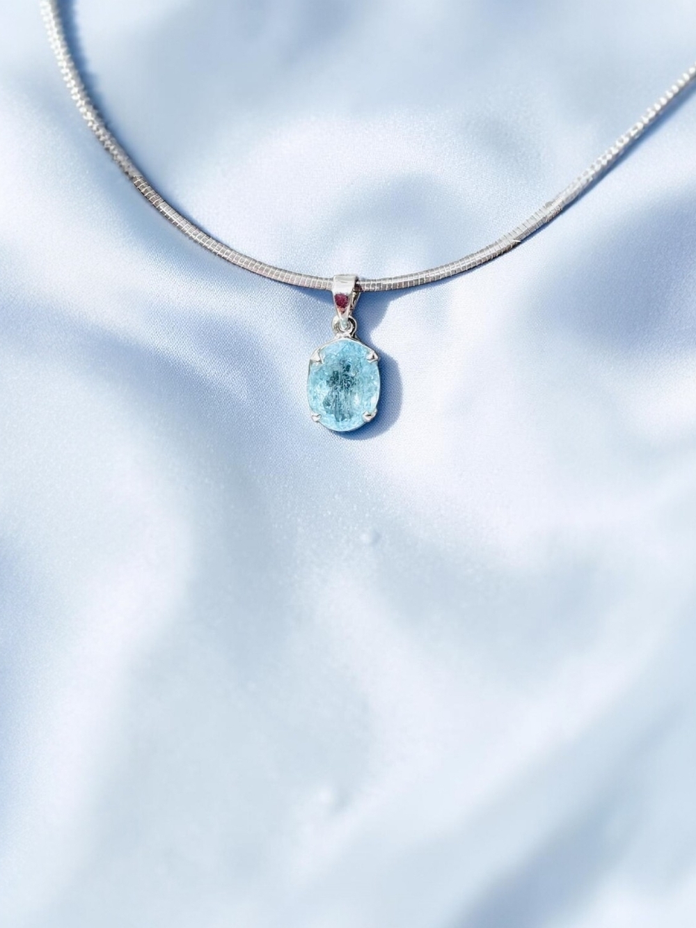 Vintage Aquamarine Oval Pendant-RARE FIND